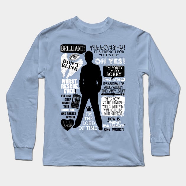 Doctor Who - 10th Doctor Quotes Long Sleeve T-Shirt by Fantality